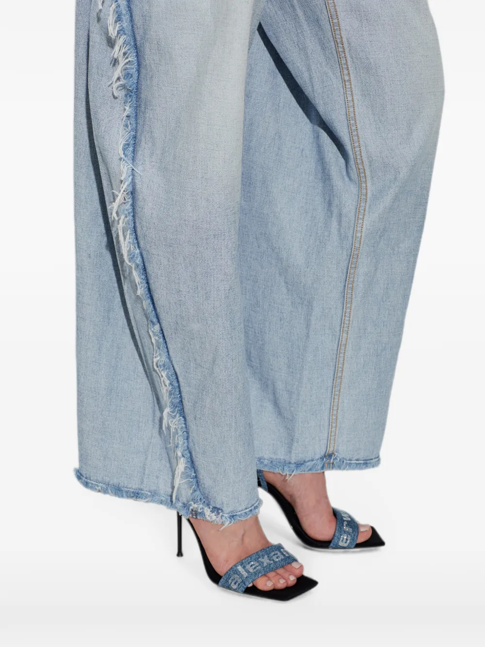 Alexander Wang Julie logo-embellished denim sandals Blauw