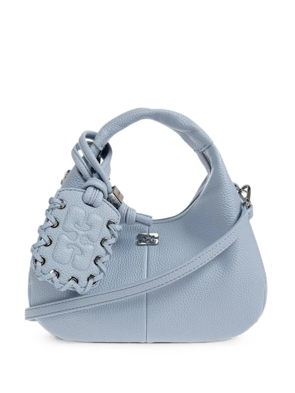 GANNI mini Hobo Butterfly logo-plaque tote bag - Blu