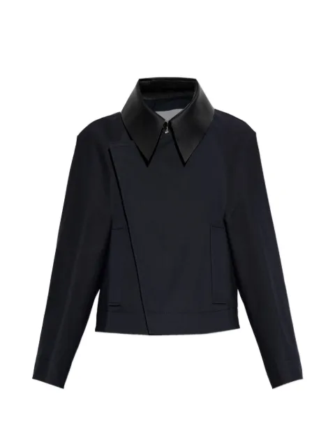 Givenchy leather-collar asymmetric jacket
