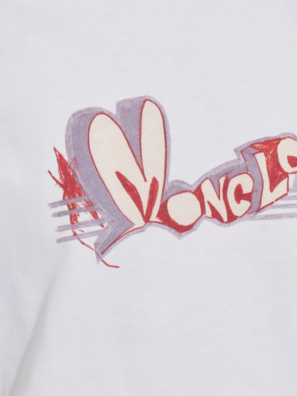 Moncler T-shirt met logoprint Wit