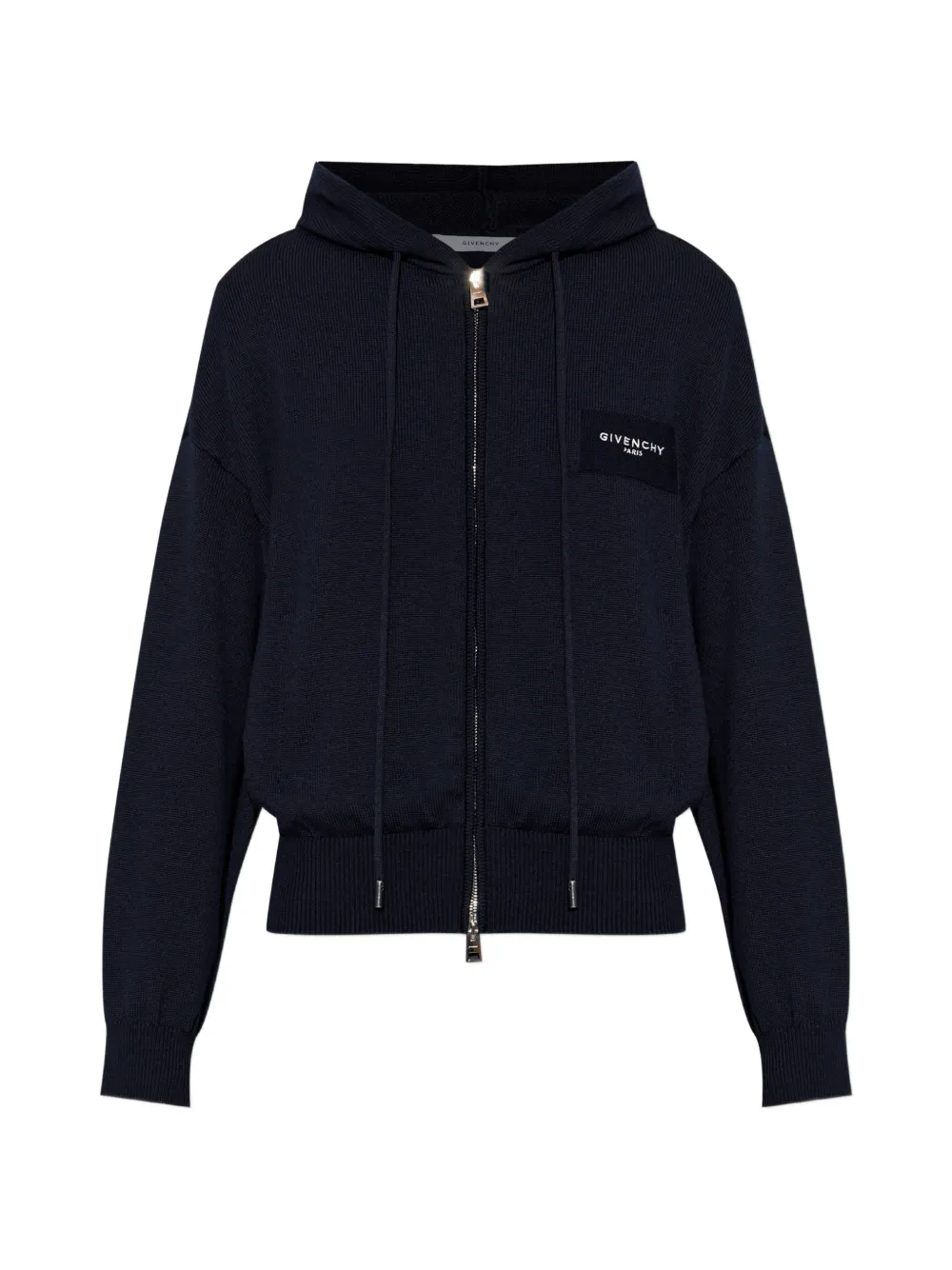 Givenchy logo-patch zip-up hoodie - Blau