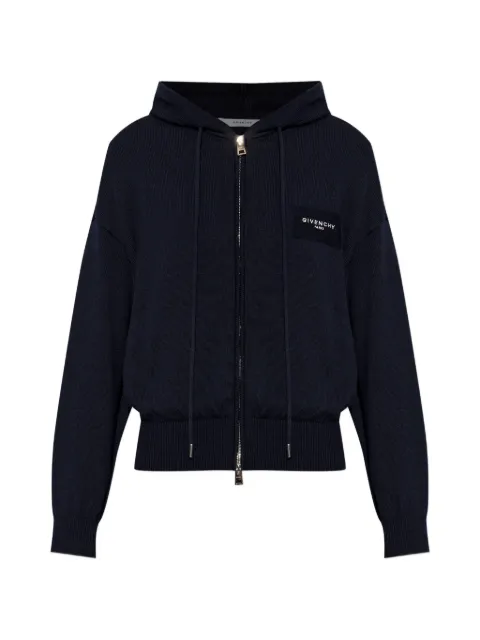Givenchy hoodie con cierre y parche del logo