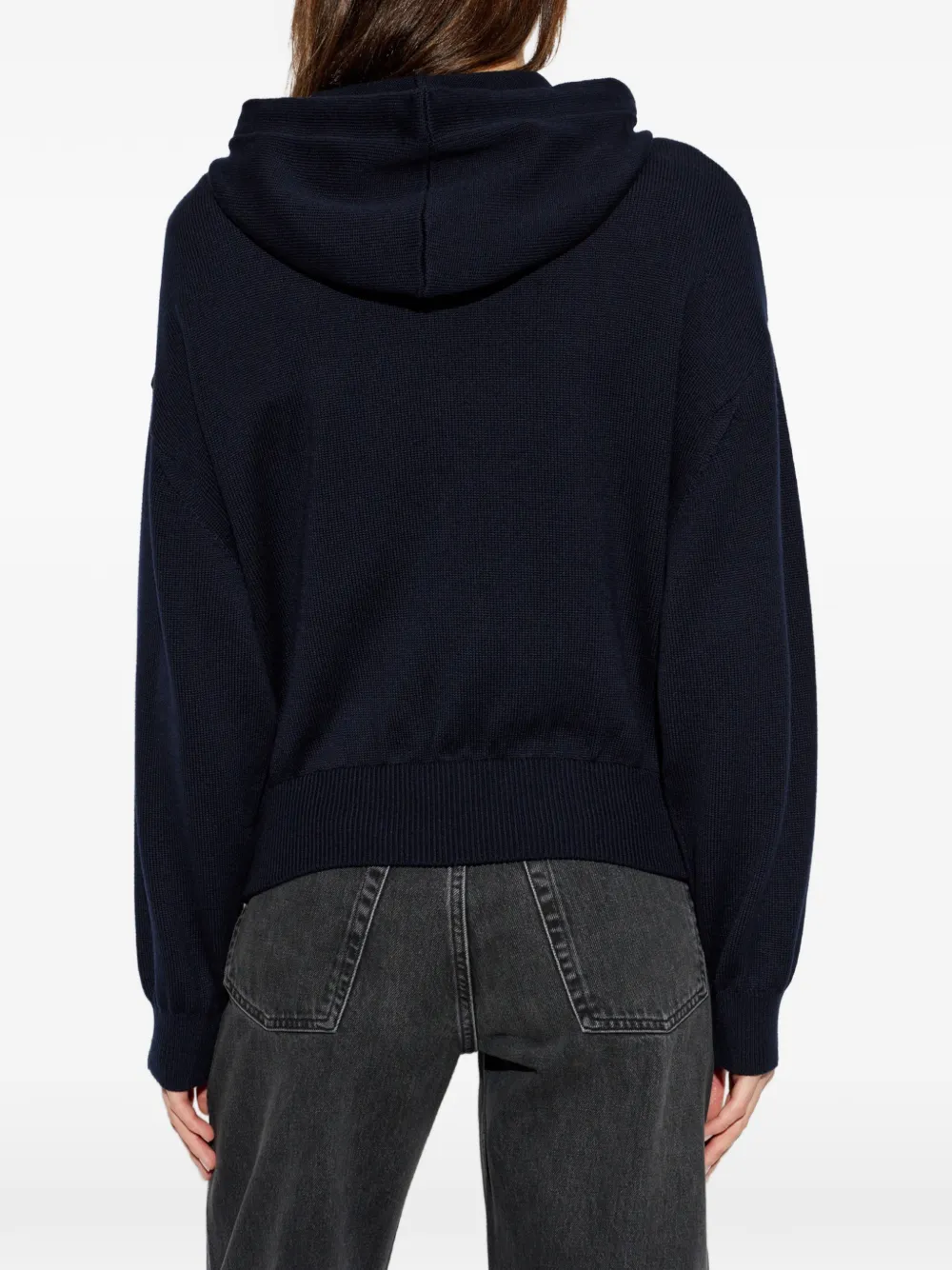 Givenchy Wollen en katoenen hoodie met rits en Paris-detail Blauw