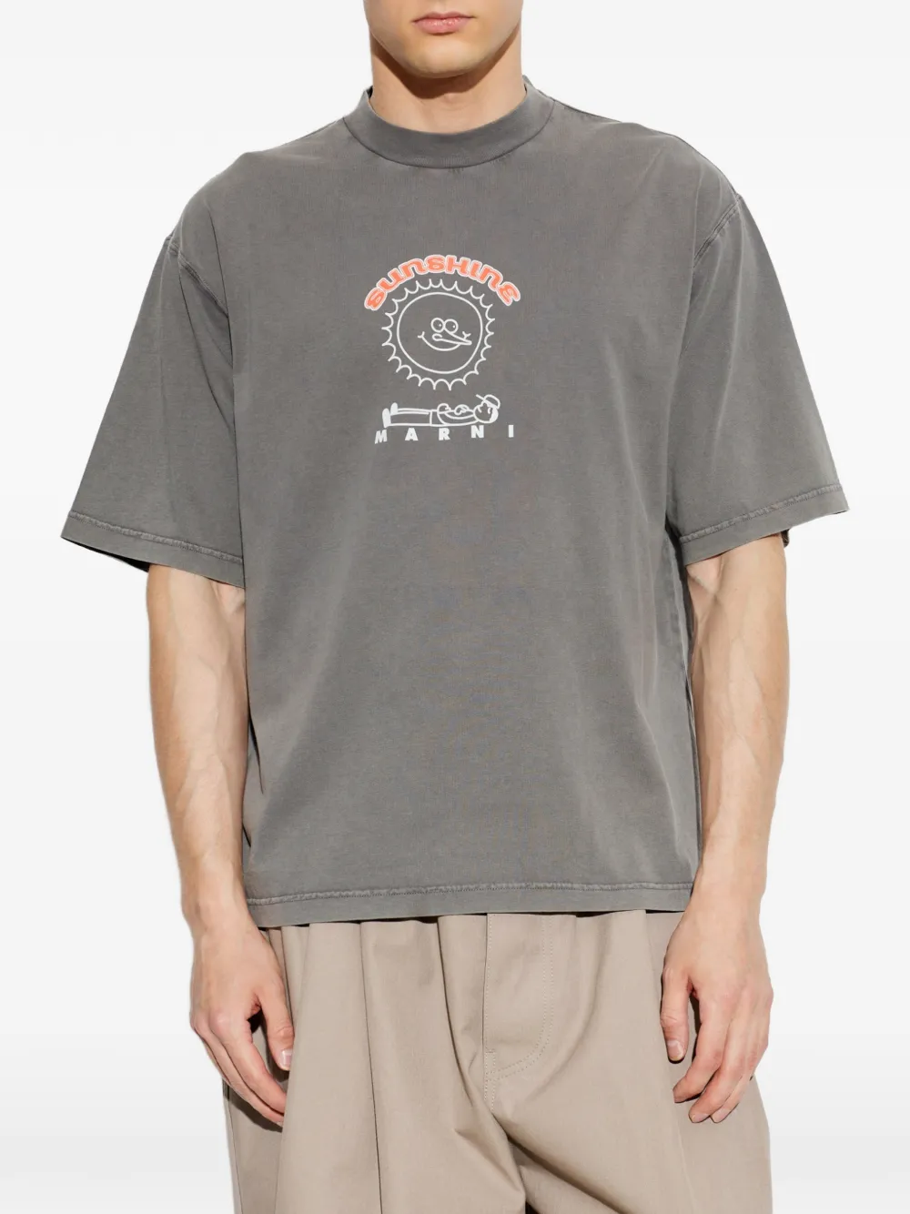 Marni T-shirt met grafische print Grijs