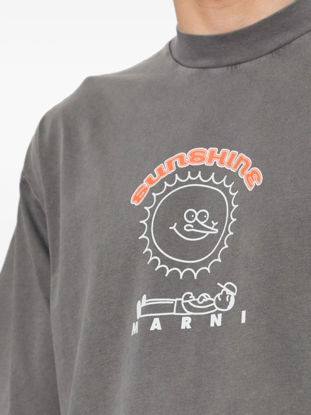 Marni T-shirt met grafische print Grijs