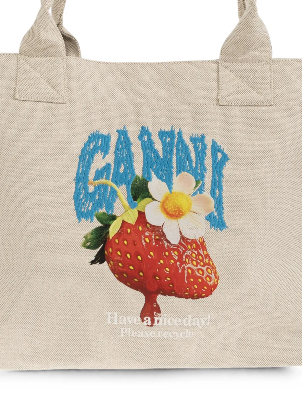 GANNI Cotton Tote Bag in Neutrals, view 5