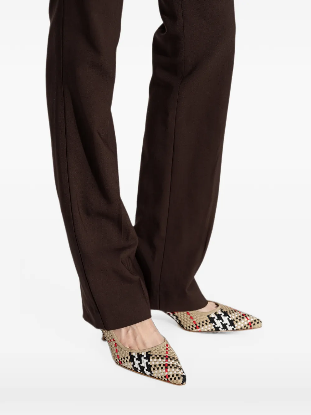 Burberry Check woven pumps Beige