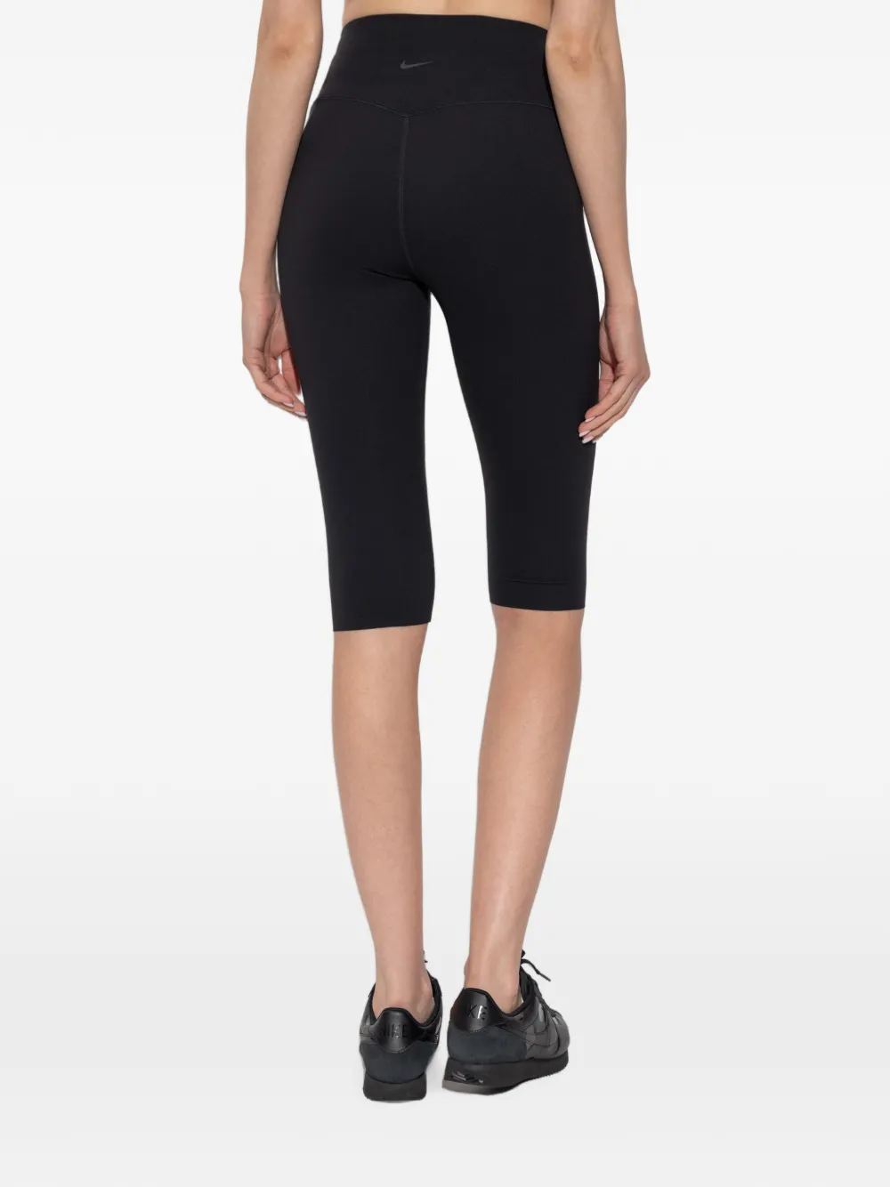 Nike logo-print cropped leggings Zwart