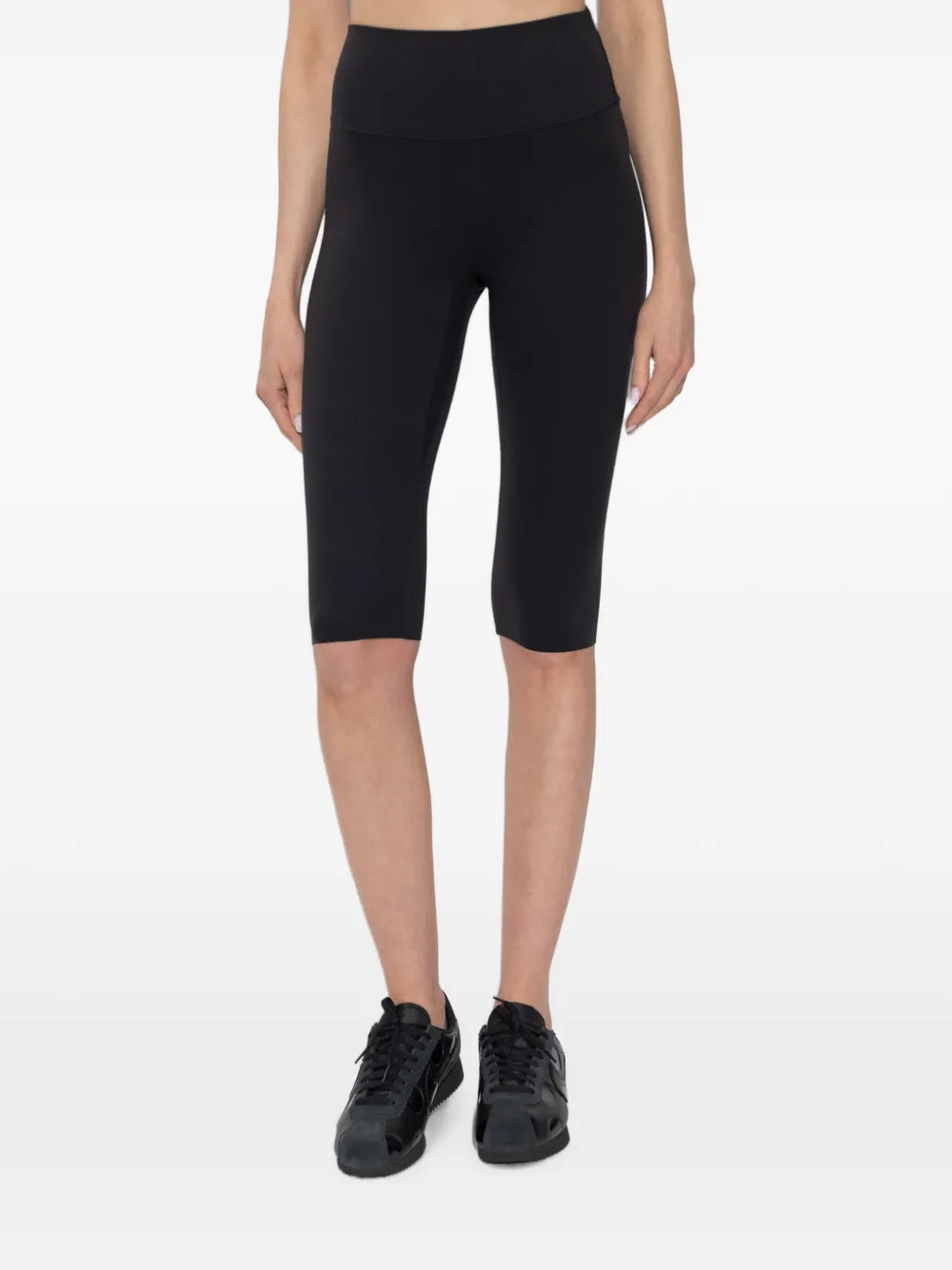 Nike logo-print cropped leggings Zwart