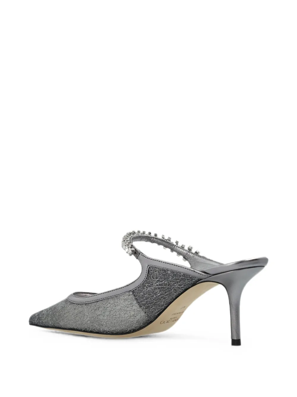 Jimmy Choo Bing crystal-embellished mesh mules Zilver