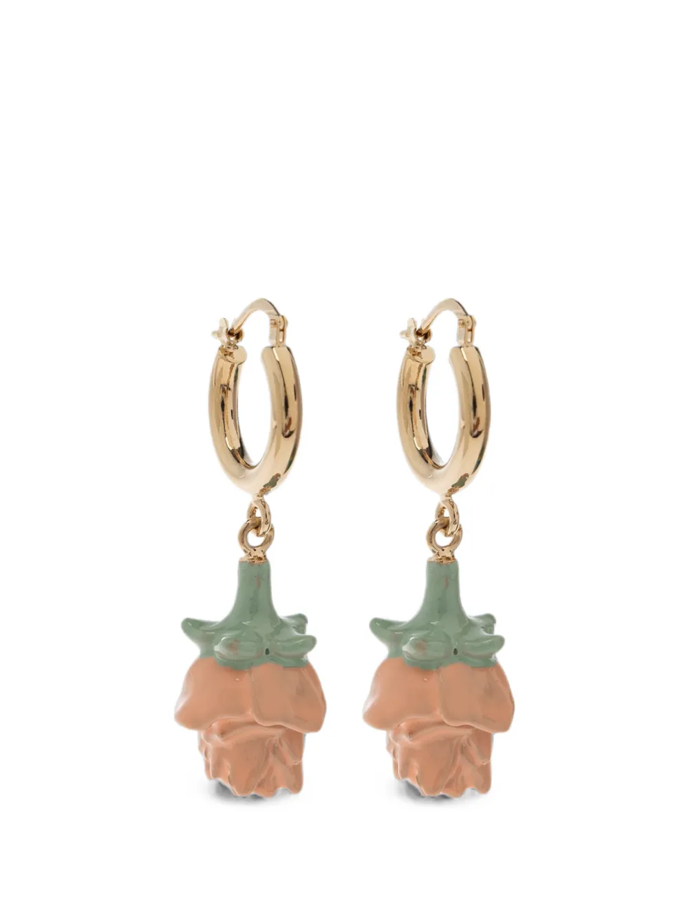 Marni rose-pendant hoop earrings - Oro