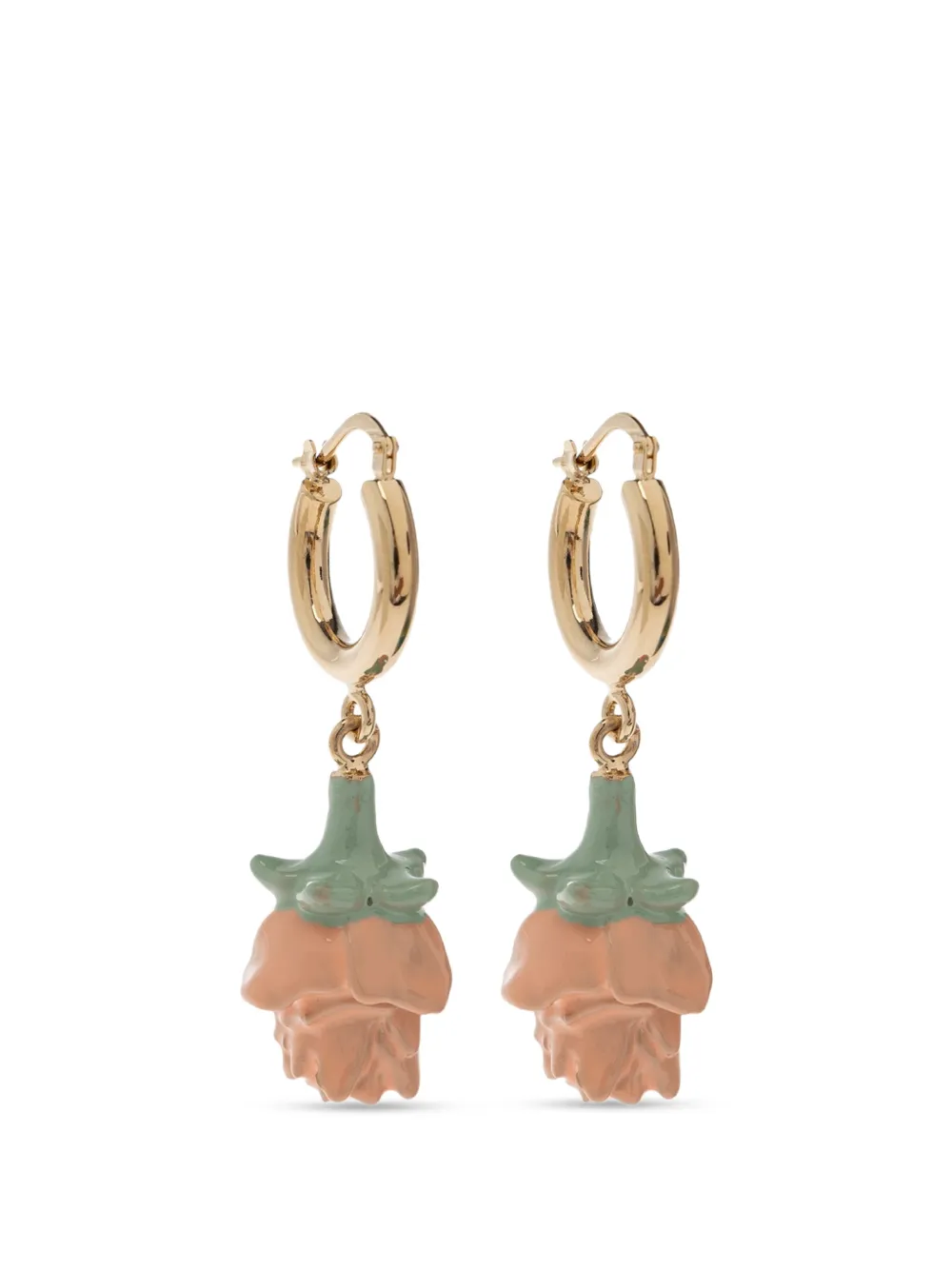 Marni rose-pendant hoop earrings - Oro