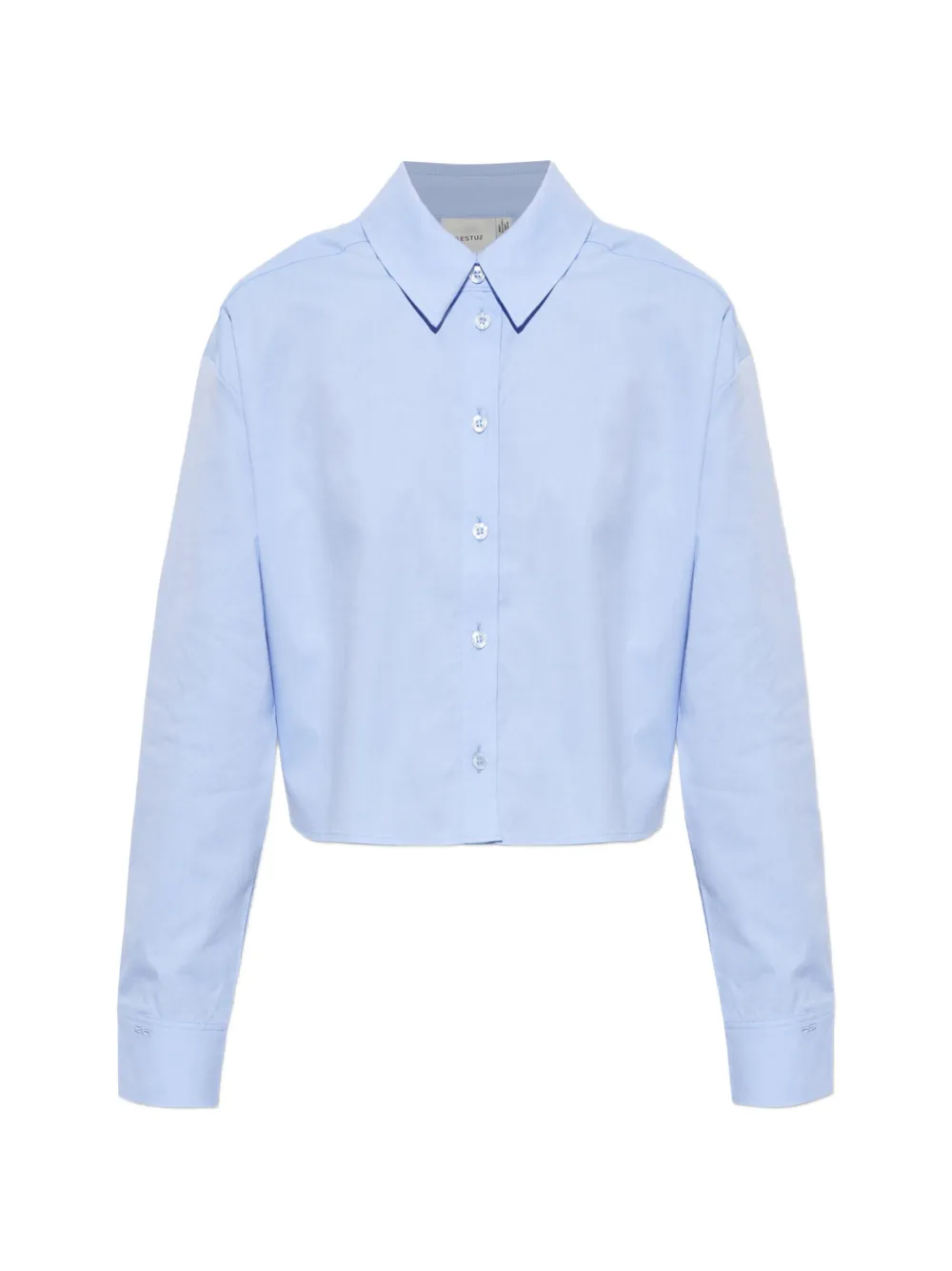 Gestuz cropped long-sleeve shirt - Blu