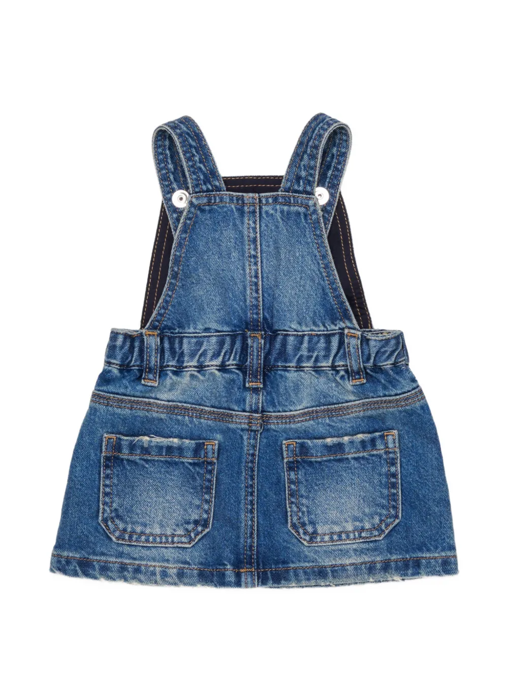 Diesel Kids Denim tuinbroek met vervaagd effect Blauw