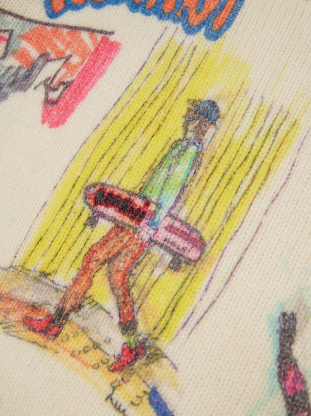 Marni Kids Gebreide trui met skaterprint Beige