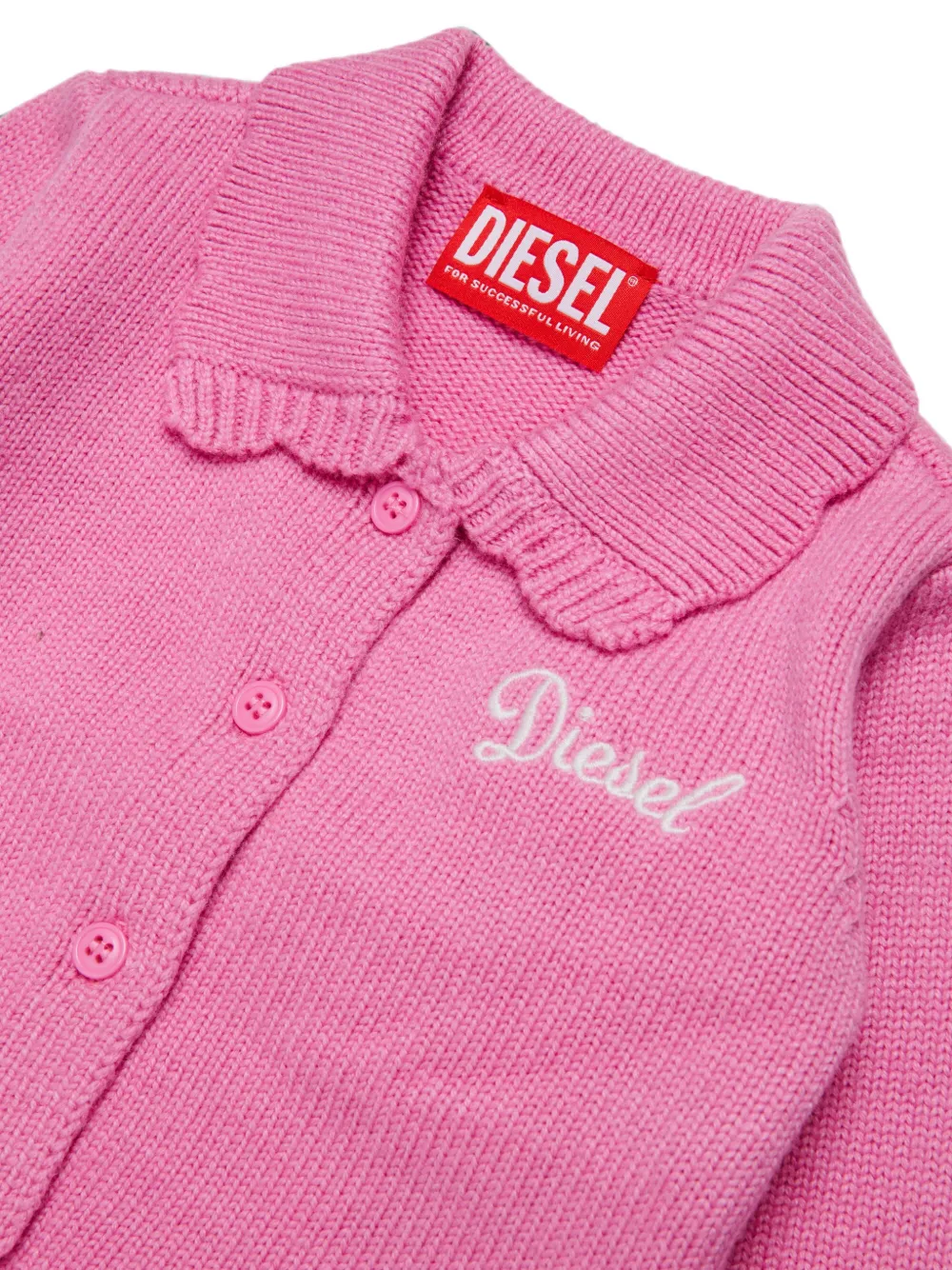 Diesel Kids Vest met gewelfde kraag en geborduurd logo Roze