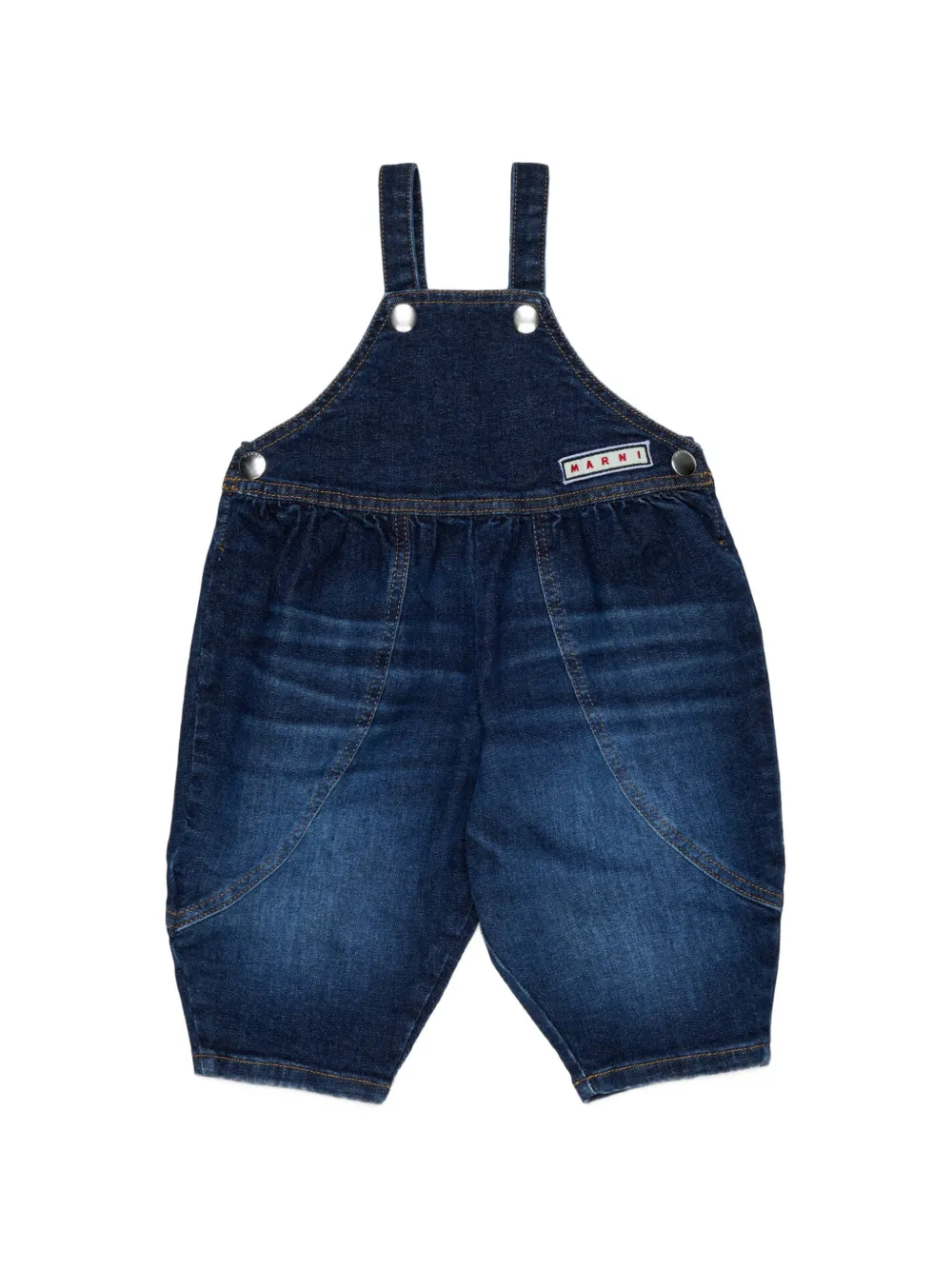 Marni Kids Latzhose mit Logo-Patch - Blau