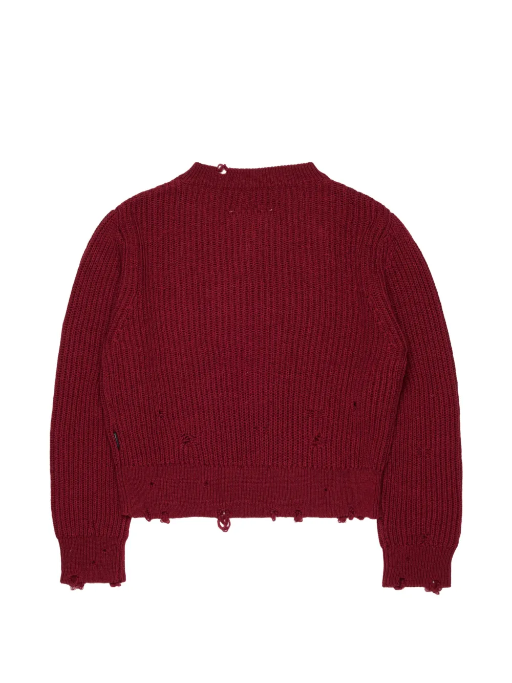 MM6 Maison Margiela Kids Gerafelde ribgebreide trui Rood