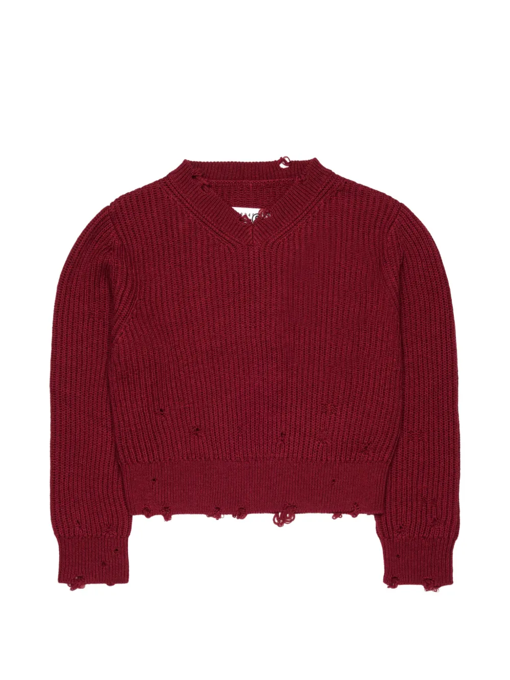 MM6 Maison Margiela Kids Maglione con effetto vissuto - Rosso