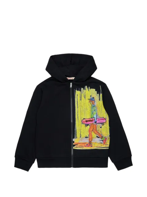 Marni Kids graphic-print zip-up hoodie
