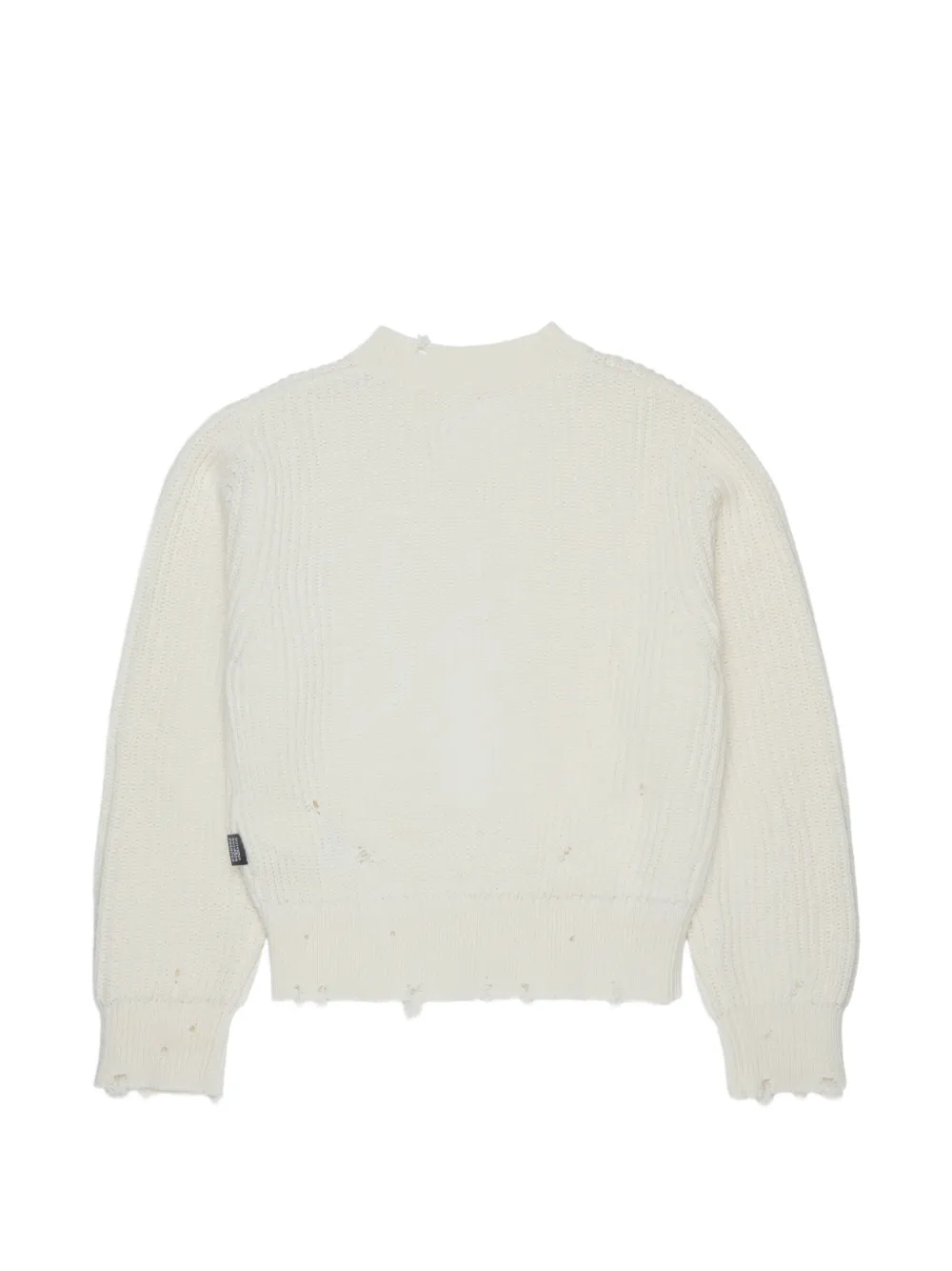MM6 Maison Margiela Kids Gerafelde ribgebreide trui Beige