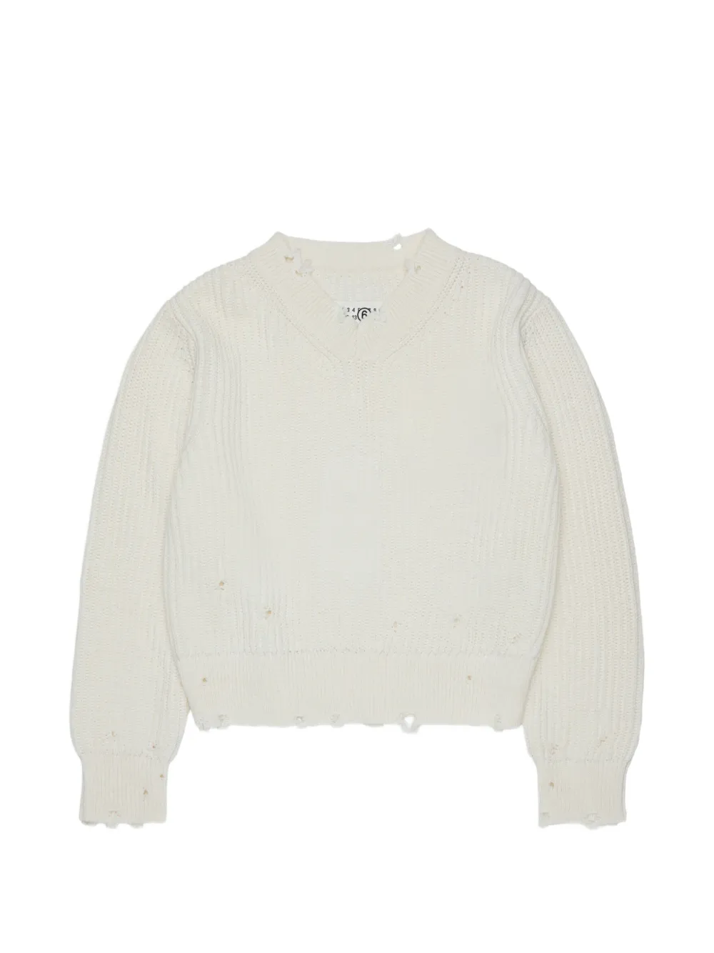 MM6 Maison Margiela Kids Maglione con effetto vissuto - Toni neutri