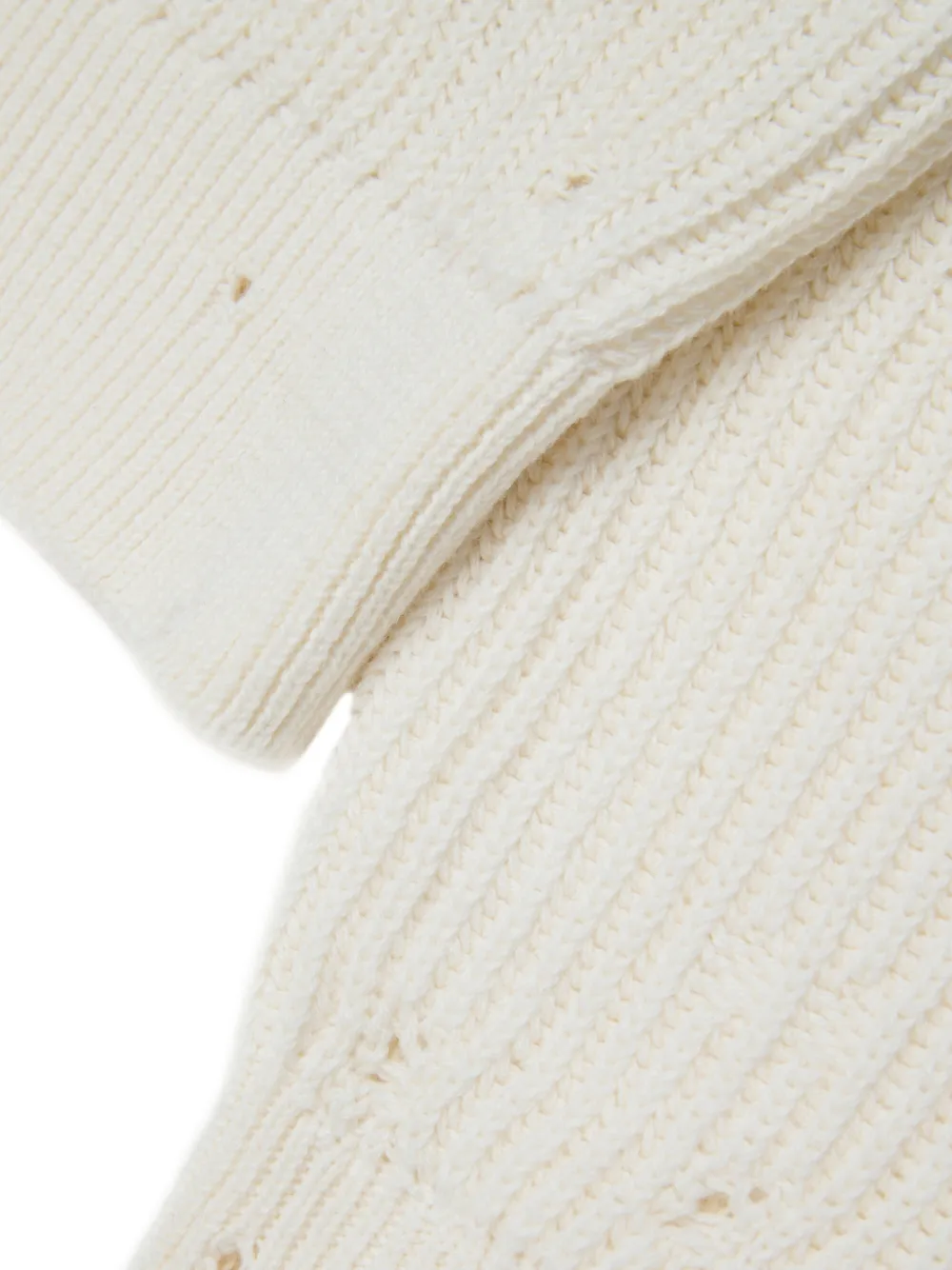 MM6 Maison Margiela Kids Gerafelde ribgebreide trui Beige