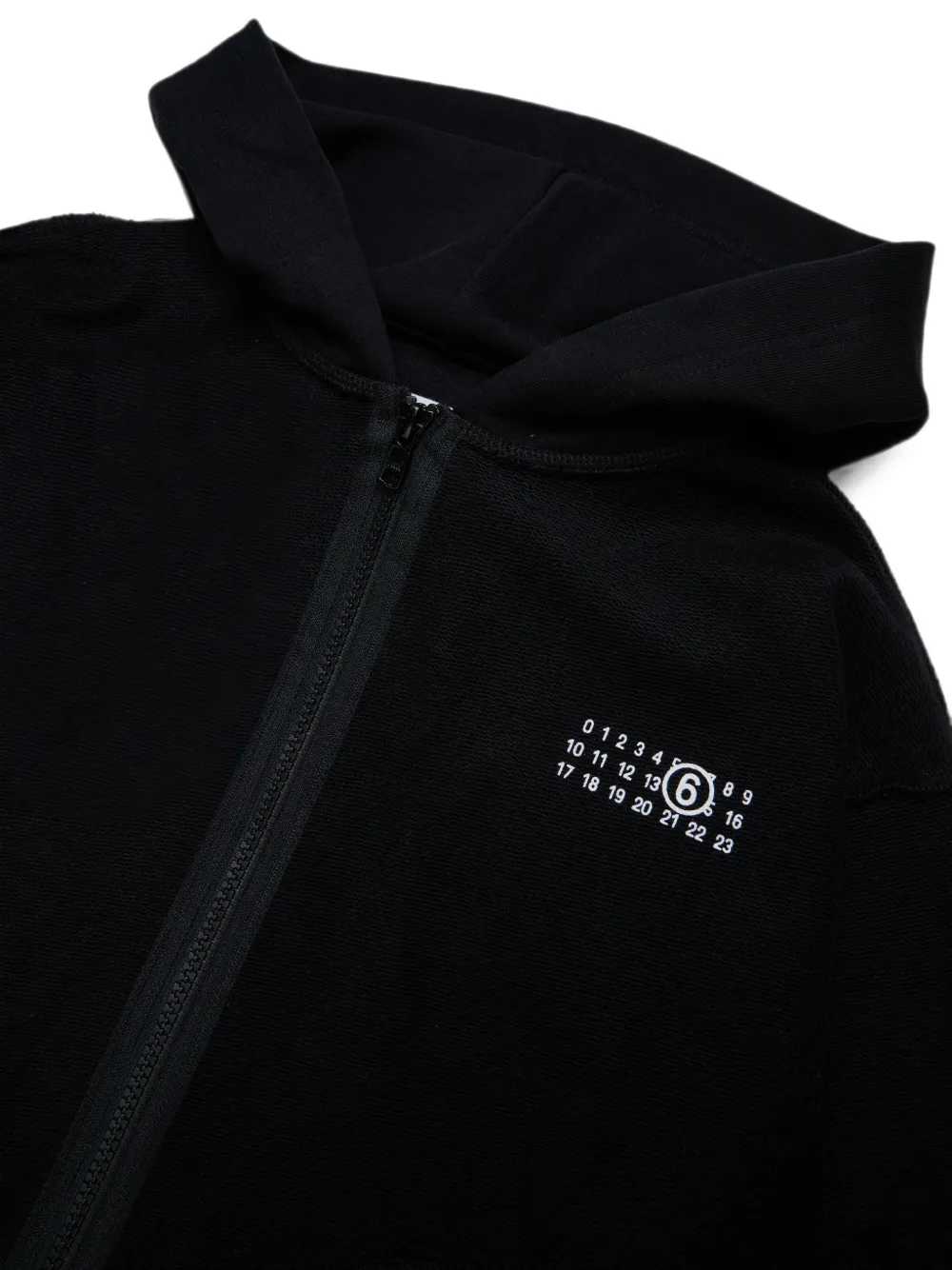 MM6 Maison Margiela Kids Hoodie met logoprint en rits Zwart