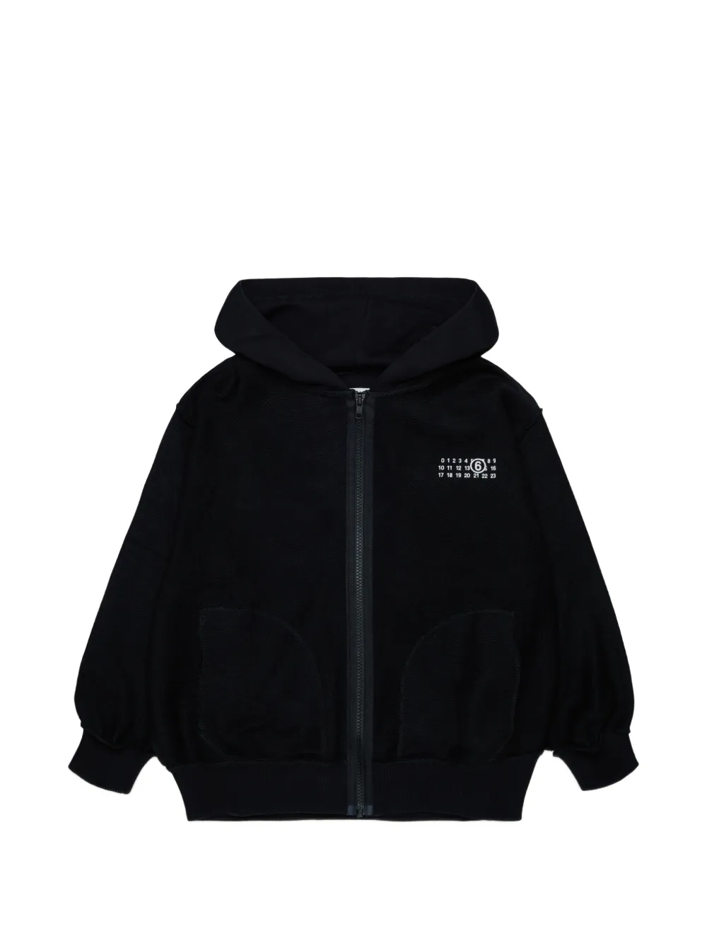 MM6 Maison Margiela Kids logo-print zip-up hoodie - Nero