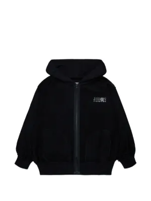 MM6 Maison Margiela Kids Numeric Signature Hoodie | Black | FARFETCH