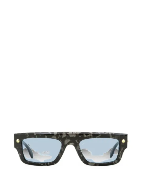 Alexander McQueen Eyewear stud-embellished rectangle-frame sunglasses