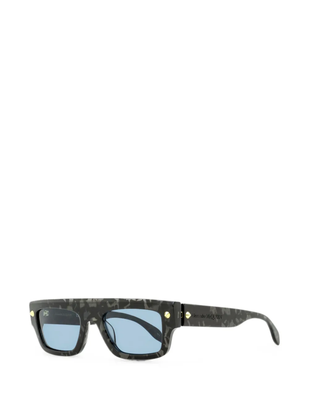 Alexander McQueen Eyewear Zonnebril met rechthoekig montuur en verfraaid met studs Grijs