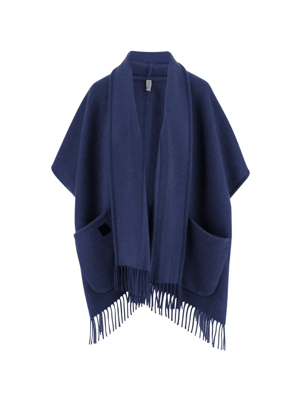 Ferragamo fringed cashmere cape - Blau