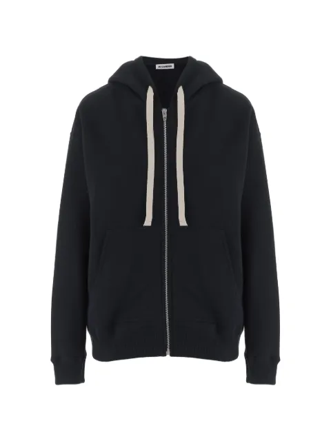 Jil Sander hoodie con cierre y logo estampado