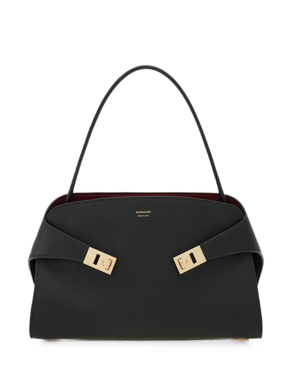 Ferragamo Hug hook-and-eye leather tote bag - Nero