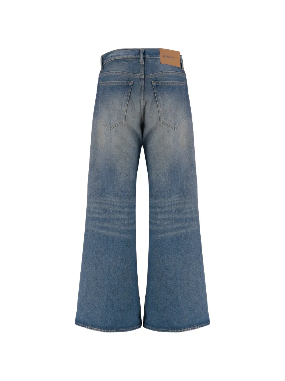 Haikure Jeans met wijde pijpen en verwassen effect Blauw