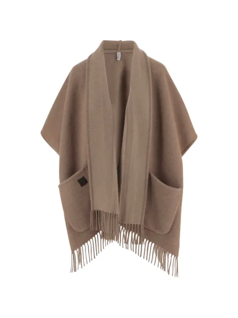 Ferragamo fringed patch-pocket cape