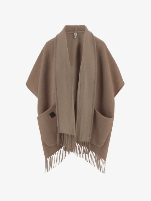 Ferragamo fringed patch-pocket cape