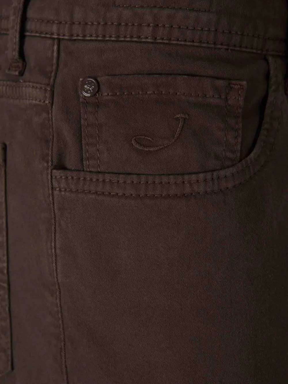 Jacob Cohën Skinny jeans met logopatch Bruin