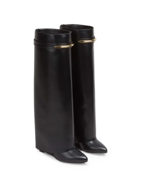 Givenchy Shark Lock Calf Leather Boots | Black | FARFETCH