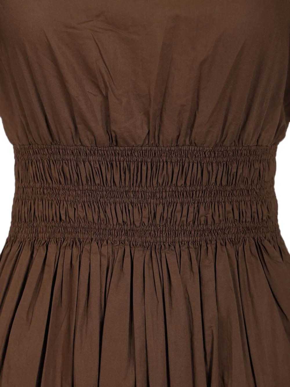 Matteau Midi-jurk met gesmockte taille Bruin