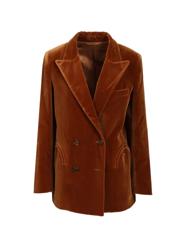 BLAZÉ Milano Everynight Velvet Blazer in Brown