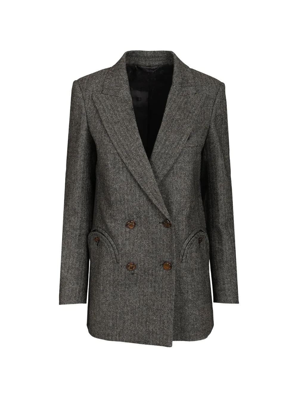 Blazé Milano double-breasted herringbone blazer - Grigio