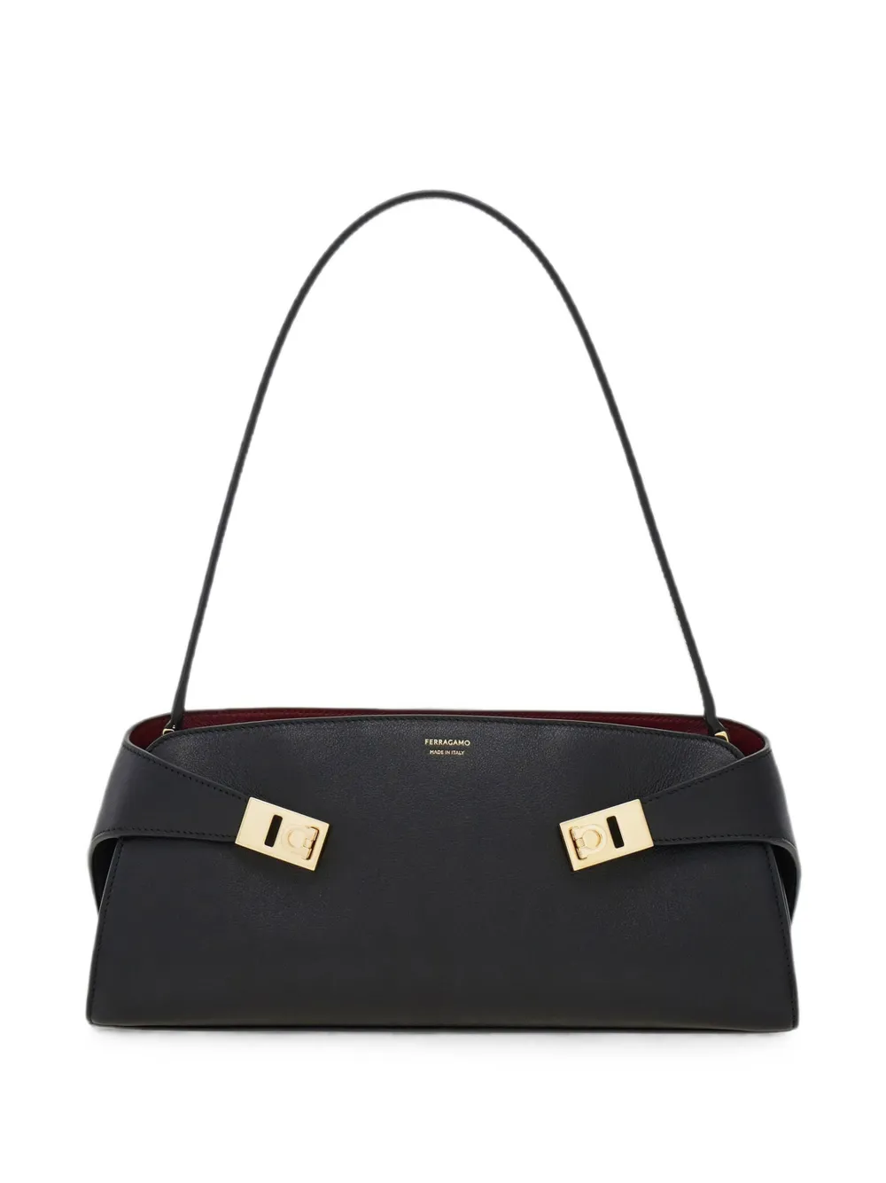 Ferragamo Hug embossed leather tote bag - Black