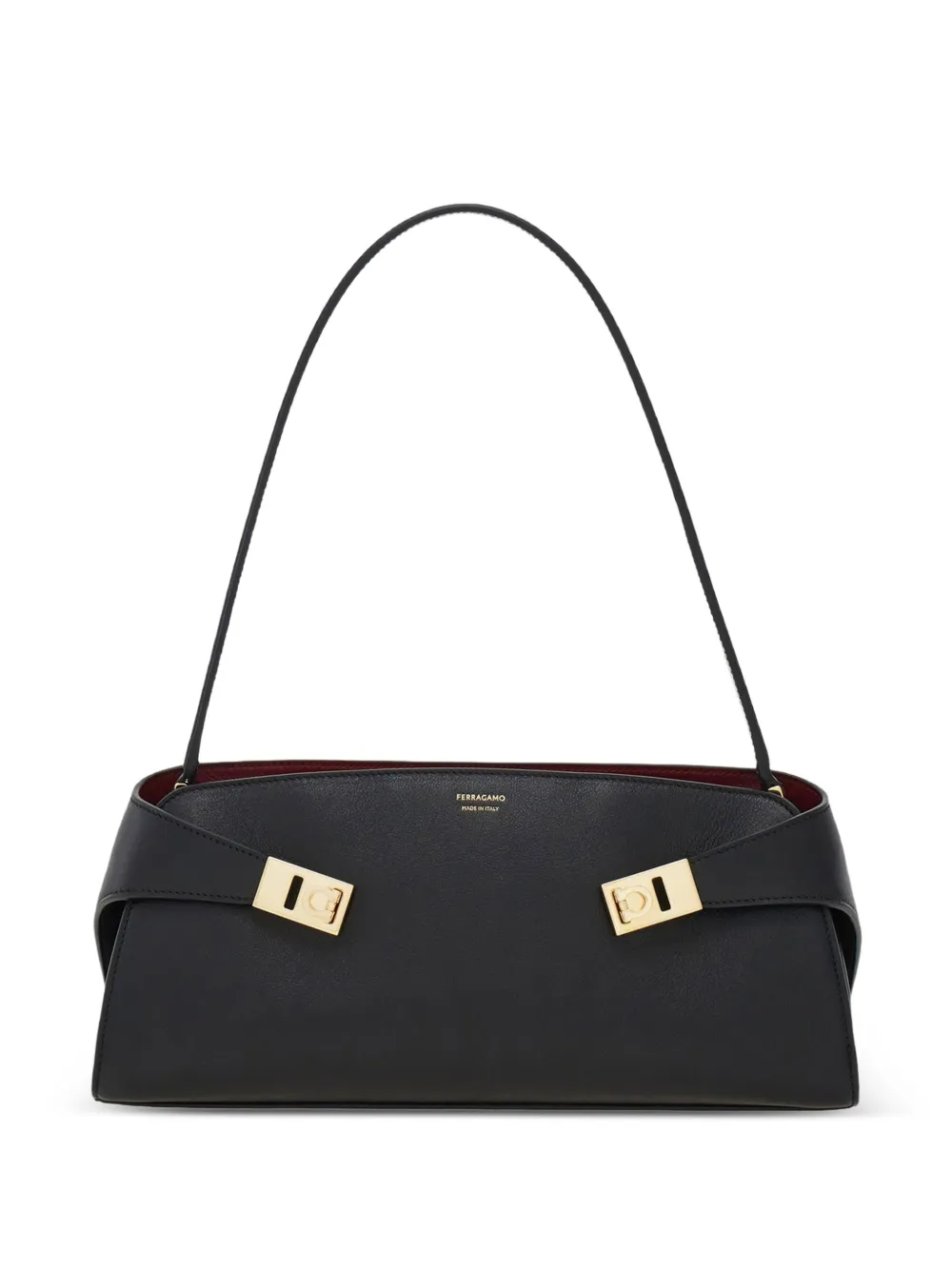 Ferragamo Hug embossed leather tote bag - Nero