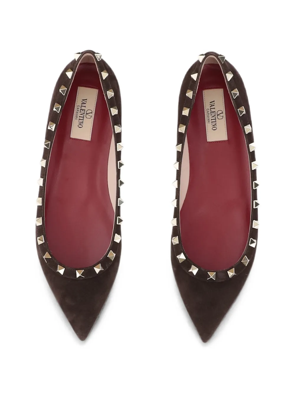 Valentino Garavani Rockstud pointed-toe ballet flats Bruin