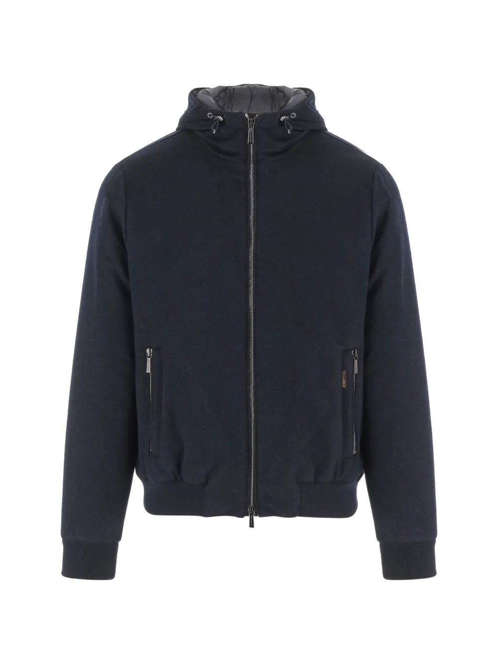 Moorer Hooded Zip-up Jacket In Black