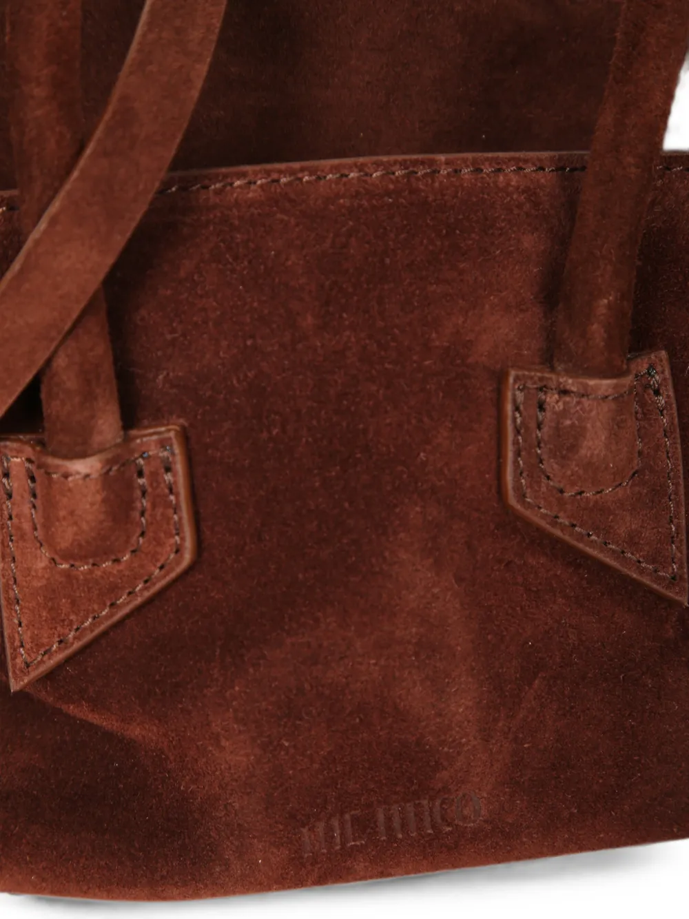 The Attico La Passeggiata suède mini-handtas Bruin