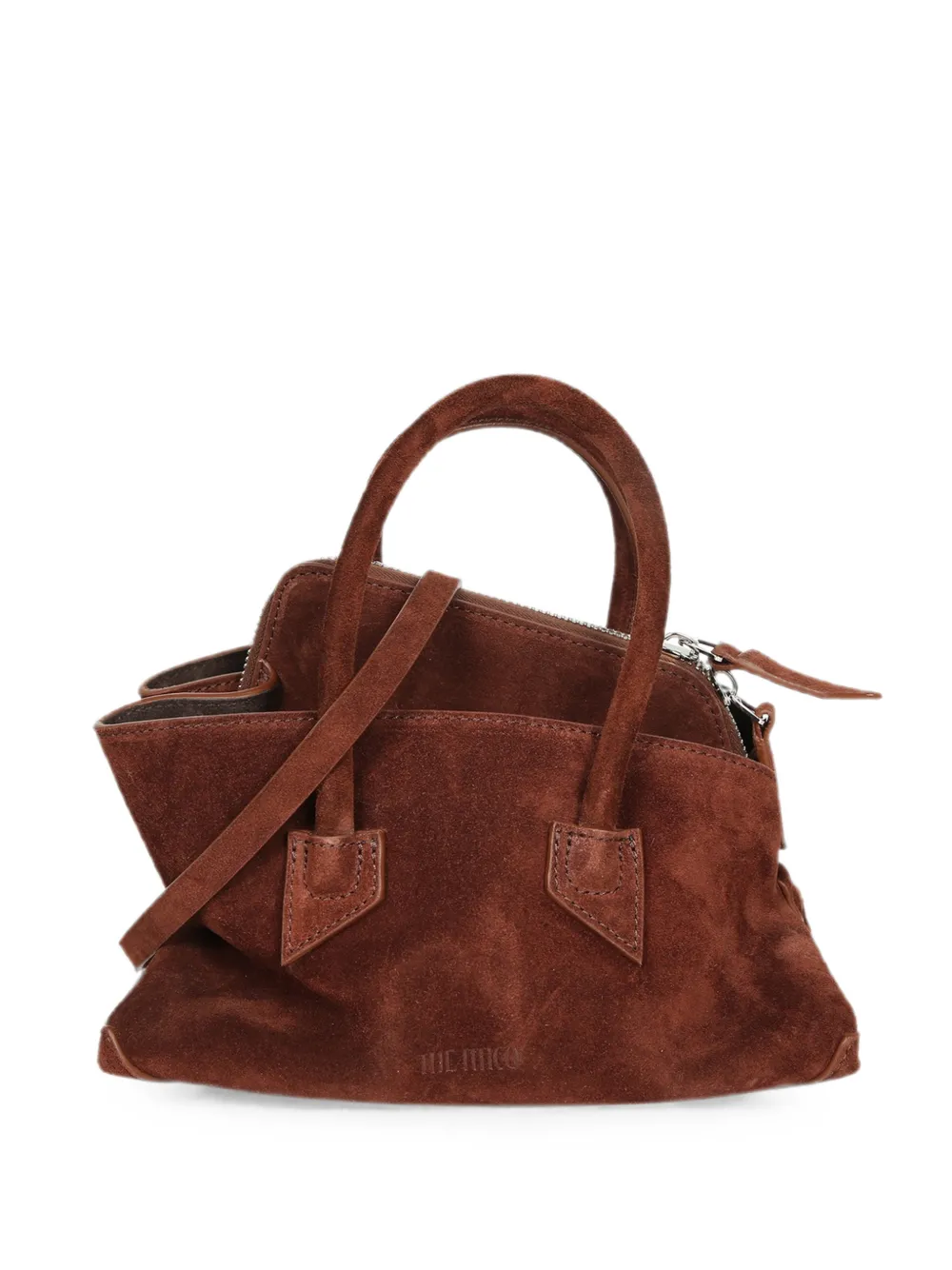The Attico mini La Passeggiata suede handbag - Marrone