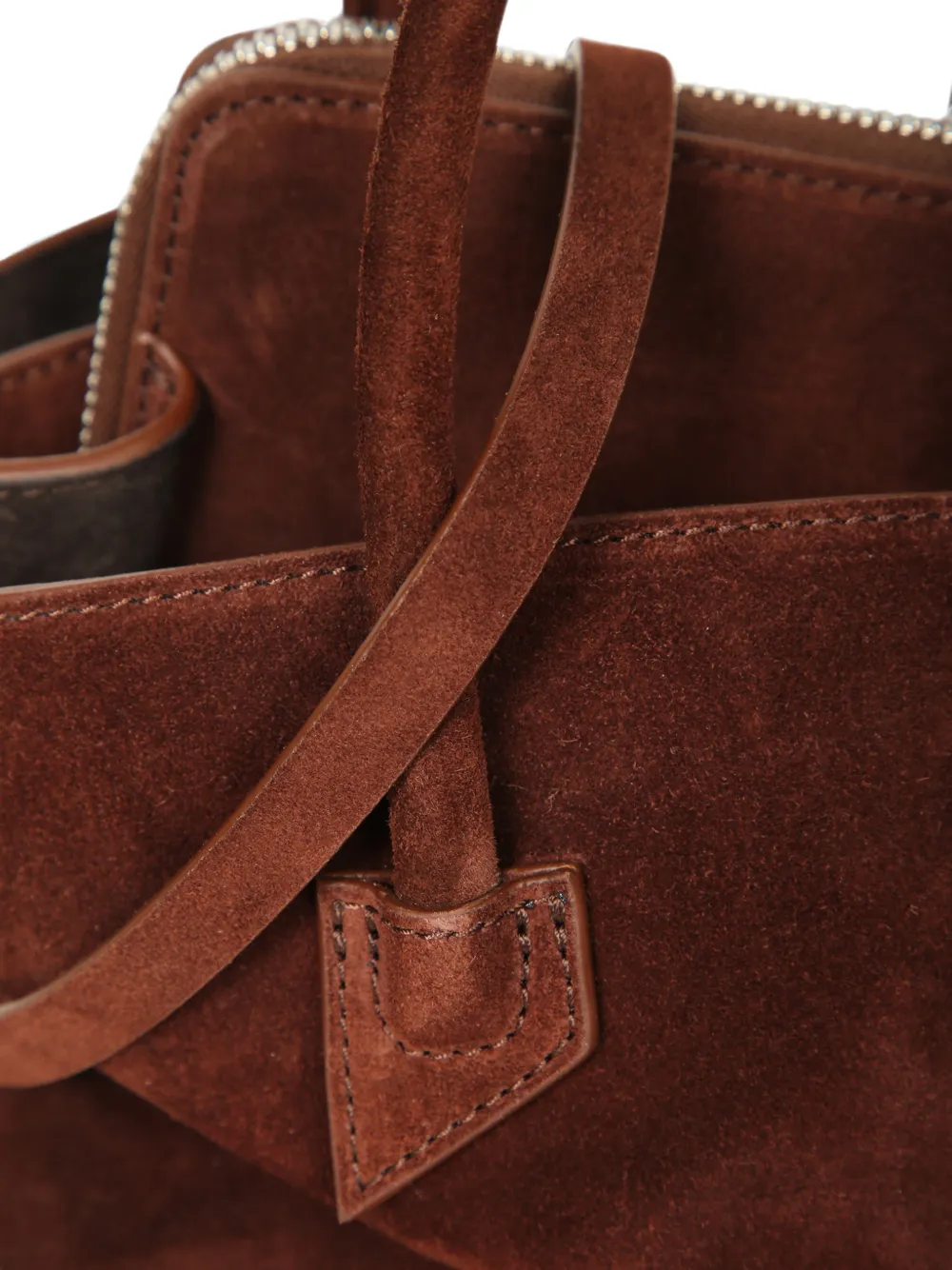 The Attico La Passeggiata suède mini-handtas Bruin